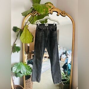 Agolde Lana High rise straight black gray jeans size 24 26